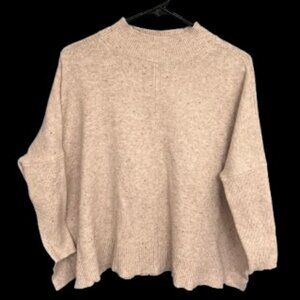 🤎 LOFT Oversized Mock Neck Knit Sweater – Soft Beige – One Size